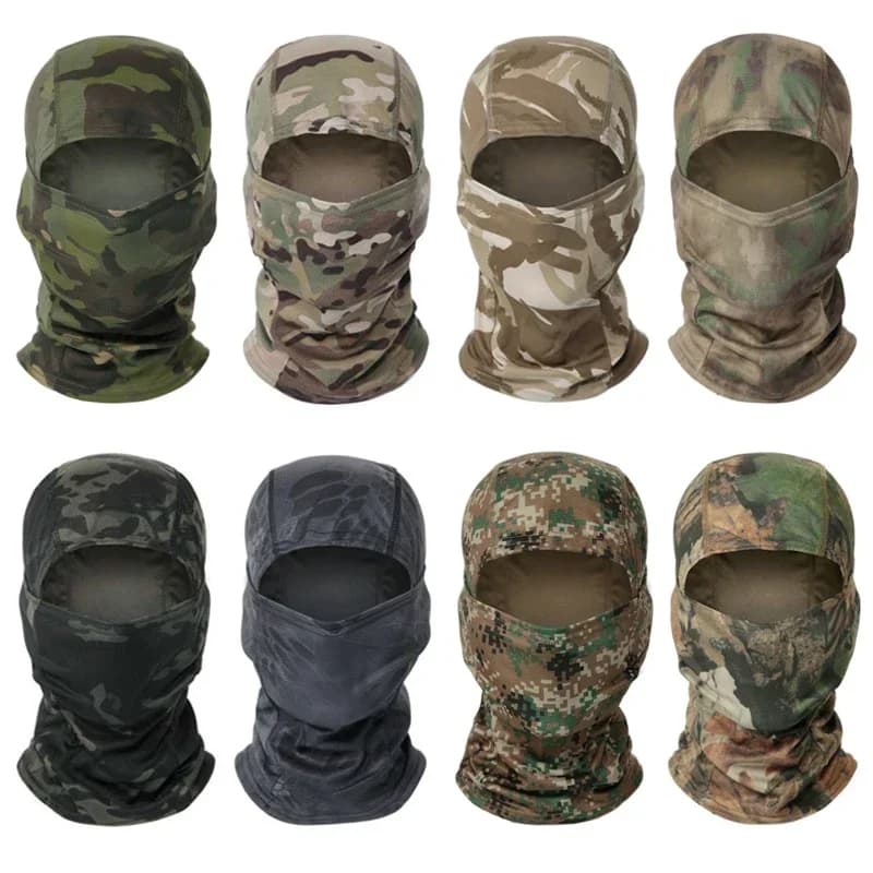 Men's Tattico Mimetico 1 Piece, Maschera Integrale Antivento per Ciclismo, Caccia, Escursionismo, Sci, Sottocasco da Moto