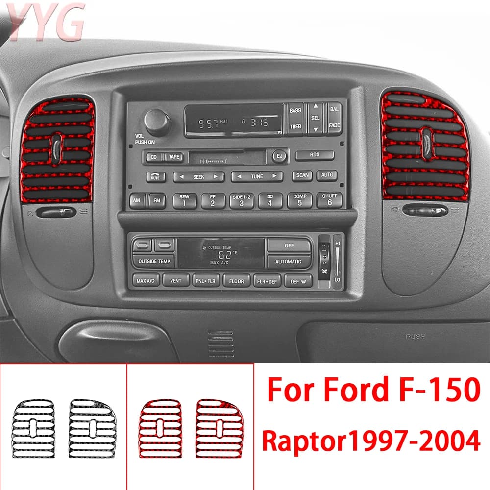 For Ford F-150 Raptor 1997-2004 Frame Cover Panel Bushing Air Conditioning Central Carbon Fiber Stickers Interior Accessories Car