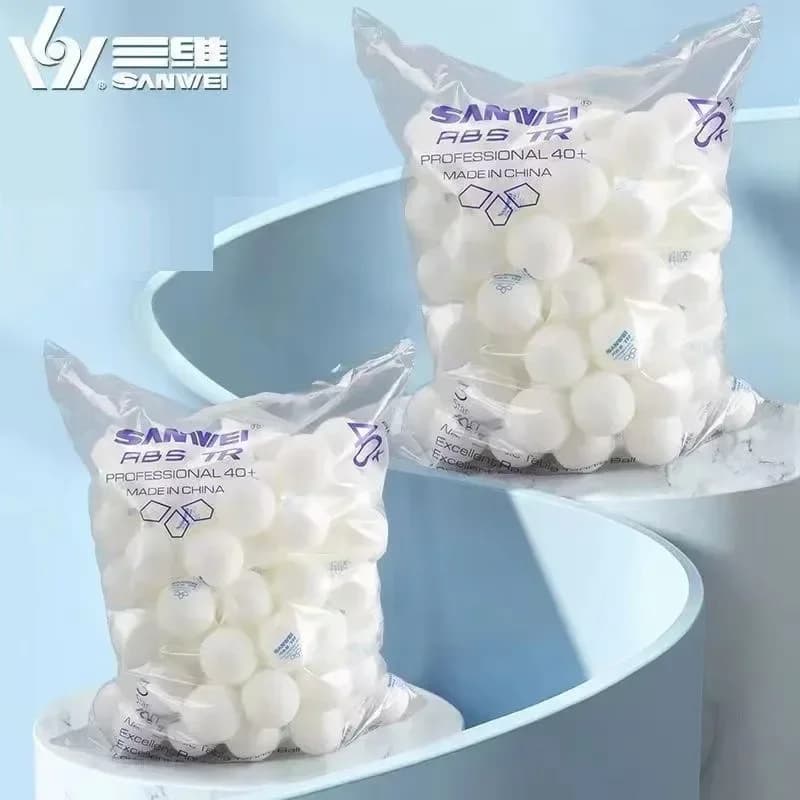 Palline da ping pong SANWEI-ABS TR 3 stelle, 40+, palline da ping pong bianche in plastica per allenamento, 100 pezzi