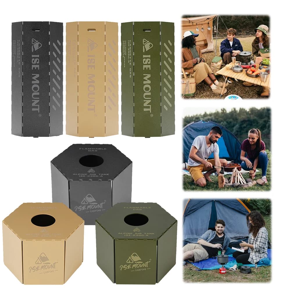 Protective Housing Anti-Caduta for Camping Gas Tanks, Metal Container for Fuel Tanks, Camping Accessories
