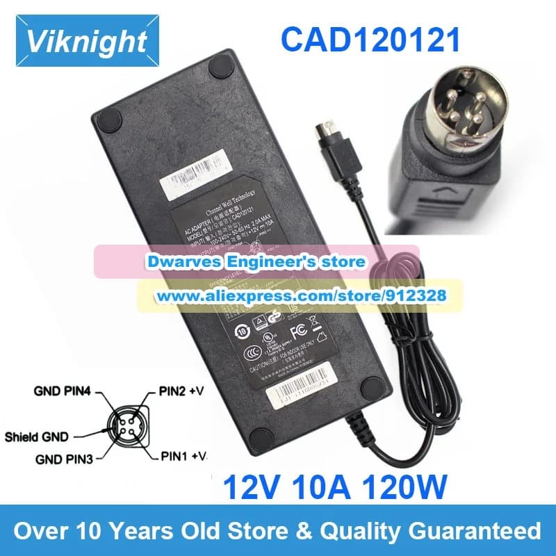CAD120121 AC Adapter 12V 10A Charger EA11011H-120 for CWT SYNOLOGY NAS DS1019 DS1019+ QNAP TS421 TS410 TS-419P TS-453bt3 TS-963x