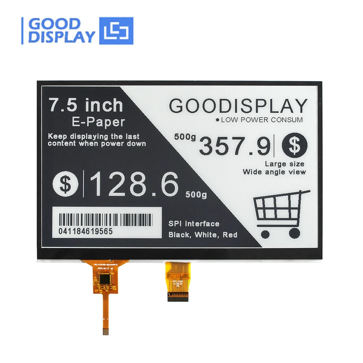 Produttore di schermi E-Ink GooDisplay Raspberry Pi 7.5 Display carta E con touch screen, GDEY075T7-T01
