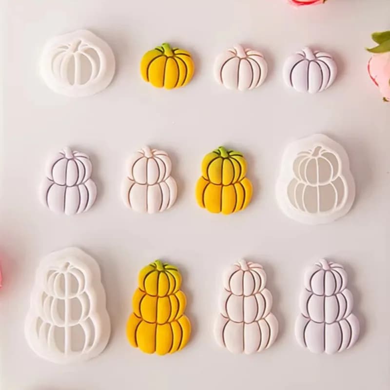 Halloween Series Pumpkin Polymer Clay Cutter Mini Pumpkin Shaped Clay Cutting Molds for DIY Earring Jewelry Hand Tools