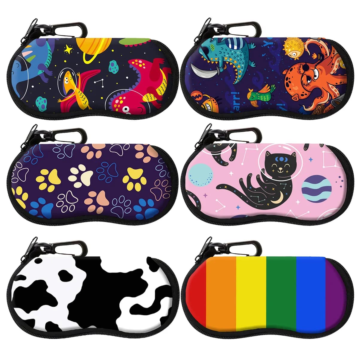 Custodia per occhiali Soft Shell per cartoni animati Custodia protettiva per occhiali Accessori per abbigliamento Uomo Donna Borsa per occhiali moda Regali per gli amici