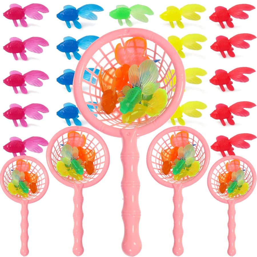 Set di 10/22/40 Pezzi di Pesci Simulati e Rete da Pesca, Modello di Animale Marino in Gomma Semi-Trasparente, Decorazione per Acquario XJM