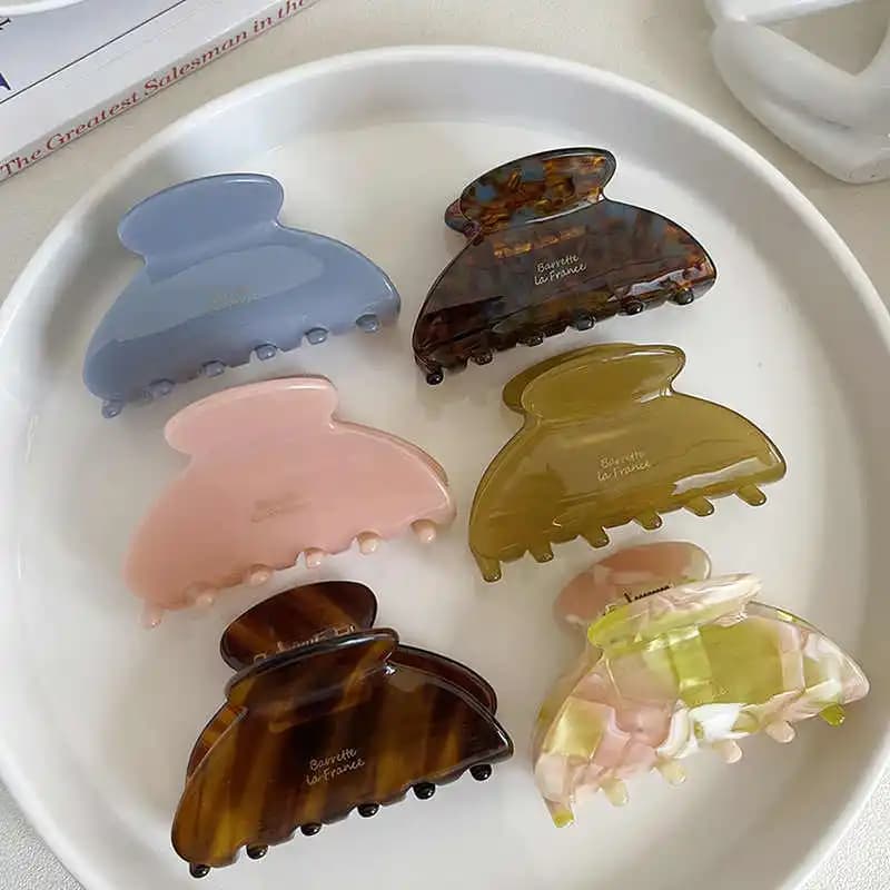 Elegant midsize Acetate Hair Claw Soft Hair Clip Shark Clip Women Hair Accessories