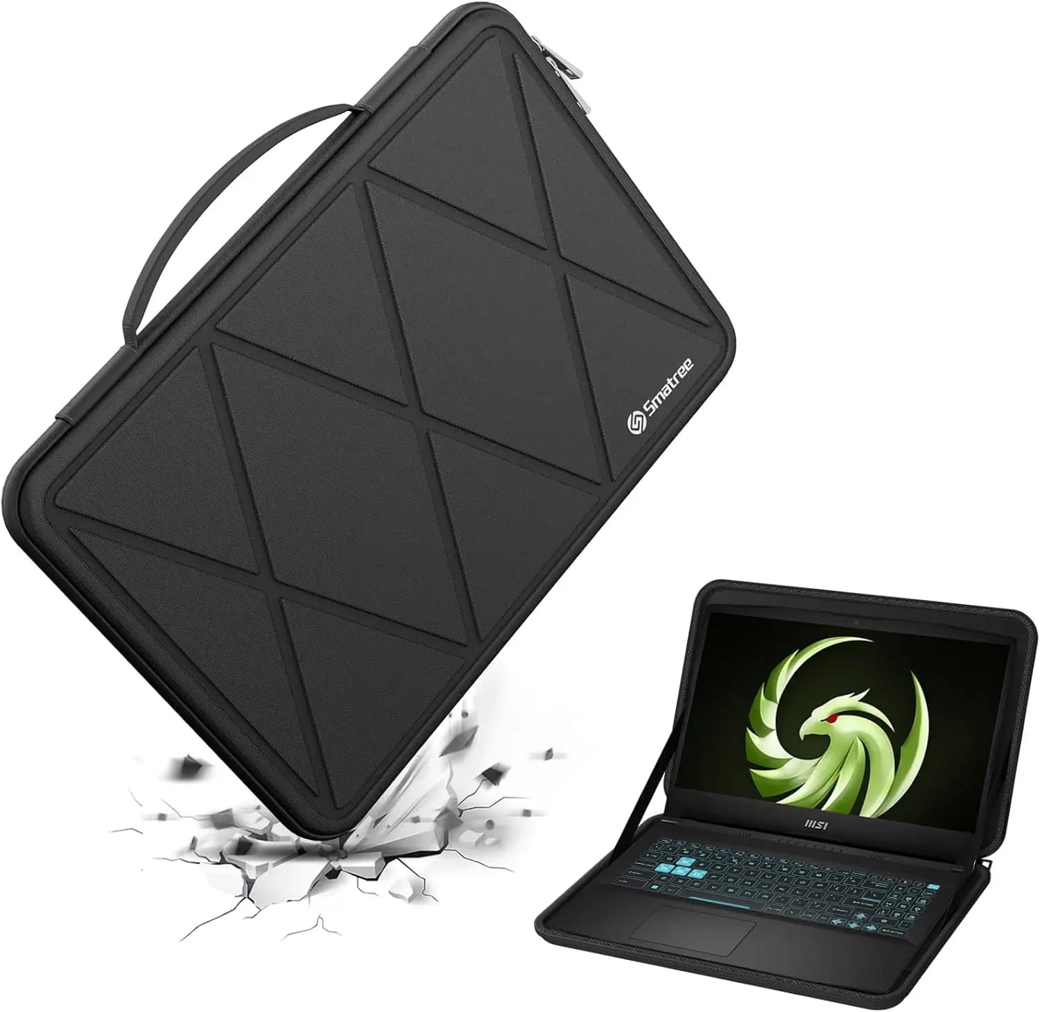 Custodia protettiva rigida in EVA Smatree compatibile per laptop MSI Alpha 15 AMD Advantage Edition da 15,6 pollici