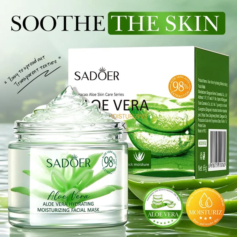 Aloe moisturizing face mask, whitening, repairing, for skin care, deep moisturizing, for men and women