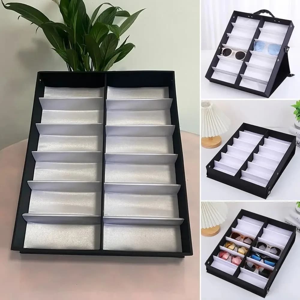 12/18 slot/grille sunglasses box display organizer tray manifold for women's glasses man