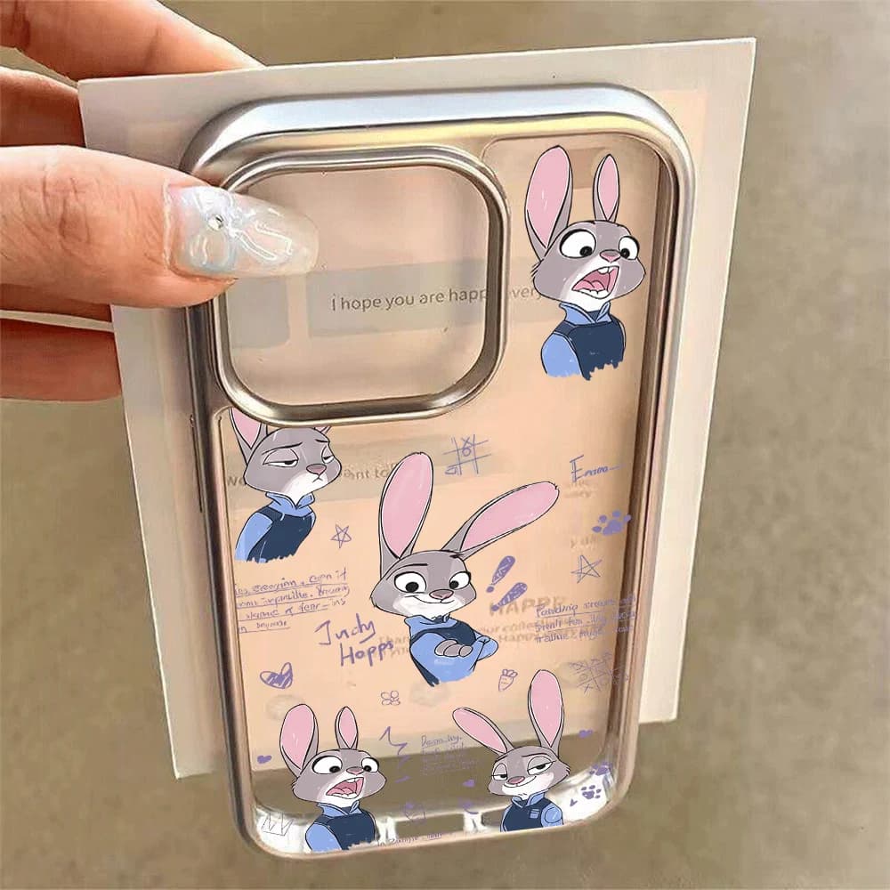 Judy Hopps Multi-Expression Phone Case For iPhone 16 17 15 14 Pro Max 16 15 Plus 17Air Cases Transparent Soft Shockproof Fun