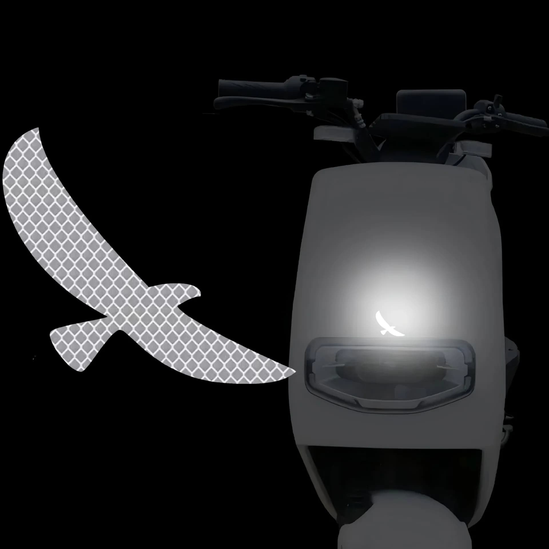 2Pcs Set Fashion Safe Reflective Eagle White Grid Vinyl Stickers For Scooter Bike Helmet Accessories