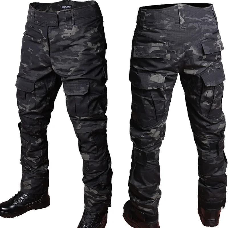 Pantaloni tattici da uomo, pantaloni cargo multitasche resistenti all'usura con cintura per escursionismo all'aperto, caccia, abbigliamento da lavoro in stile militare