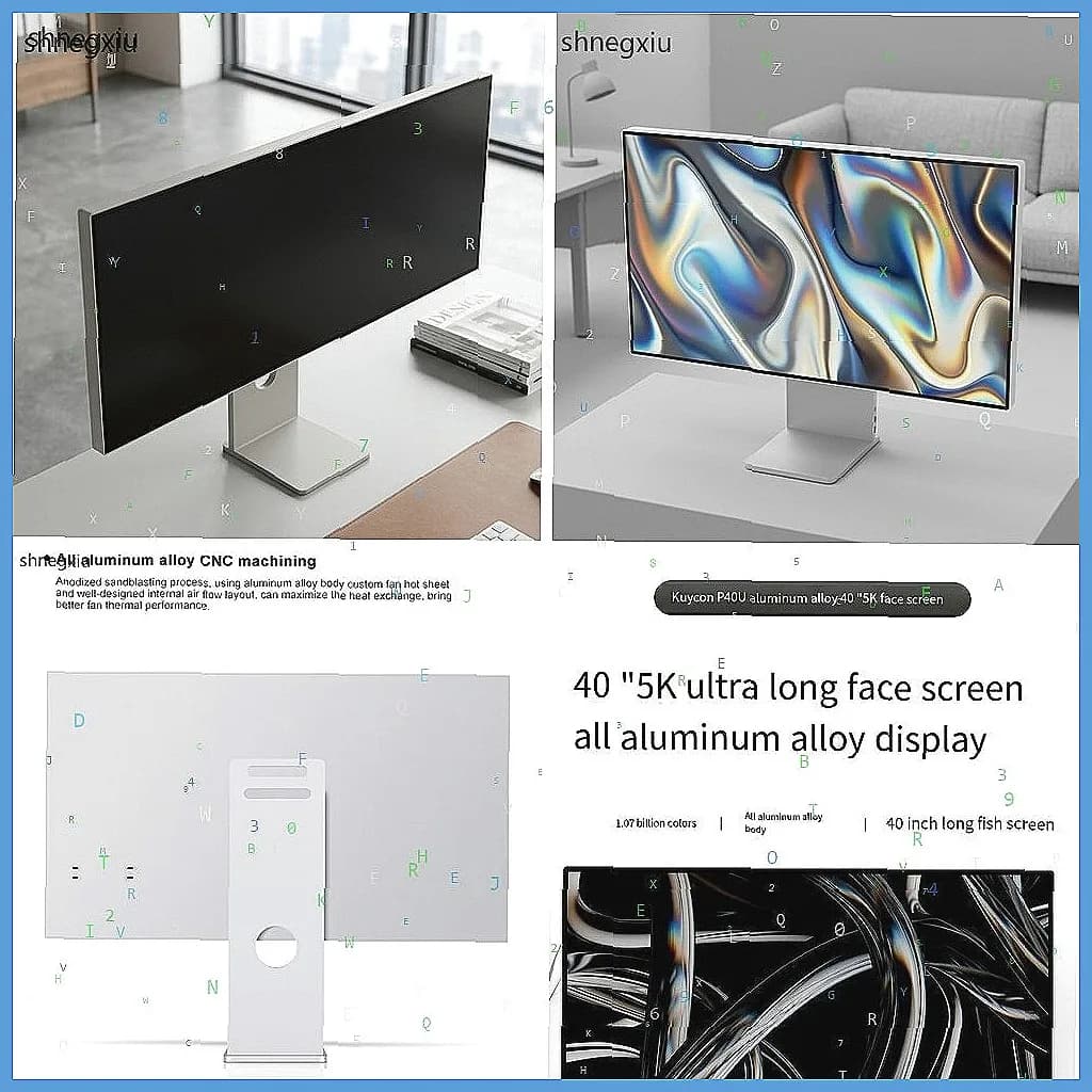 Monitor UltraWide 40 Inch 5K, 5120x2160 NANO-IPS HDR10, USB-C Thunderbolt 100W for Mac, Aluminum Support