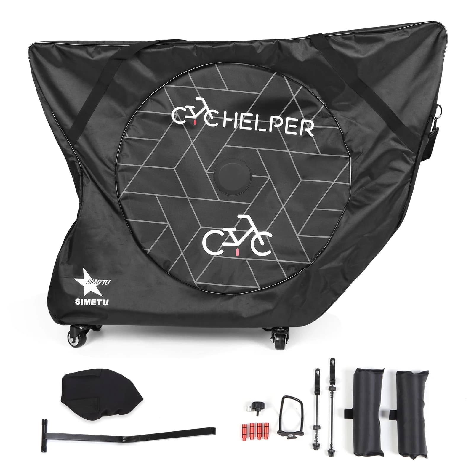 Borsa da Viaggio per Bicicletta con Ruote, Borsa Imbottita per Trasporto Bici, Borse per Conservazione e Trasporto Biciclette, Accessori Professionali per Ciclismo