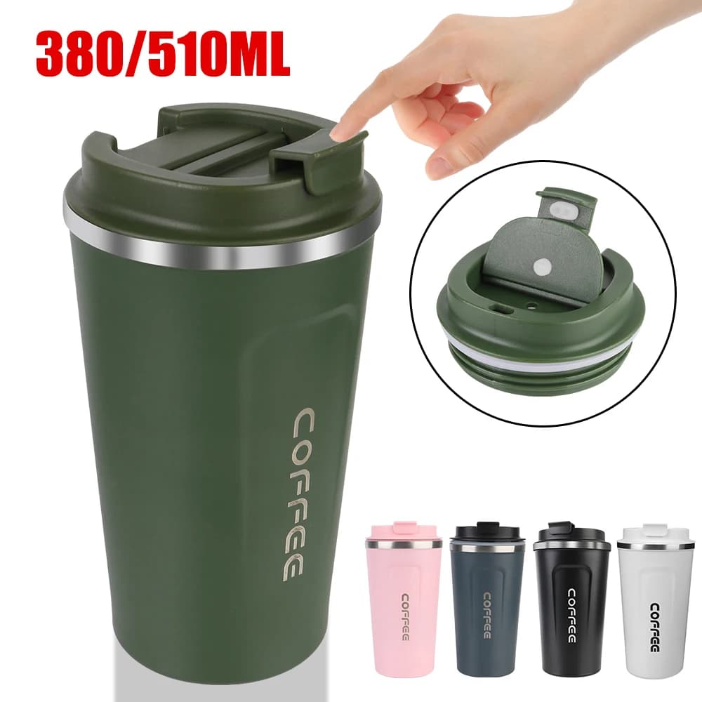 380/510ML Thermo Cafe Leak_Proof Travel Thermo Cup for Tea Water Coffee Double Stainless Steel Coffee Mug Car Thermos Mug
