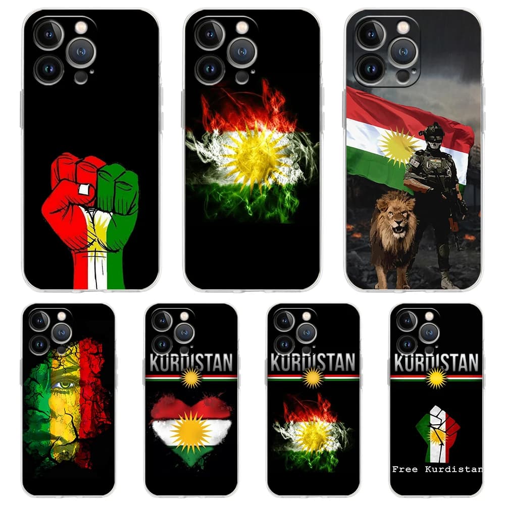 Custodia per telefono bandiera K-Kurdistan per iPhone 16 15 14 13 12 Pro Max trasparente morbida per iPhone 11 Pro Max 7 8 Plus XS XR Shell Capas