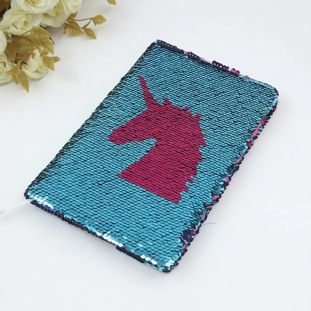 Double Sided Sequin Journal A5 Notebook Colorful Magic Diary Pad Creative Stationery School Supplies Office Note