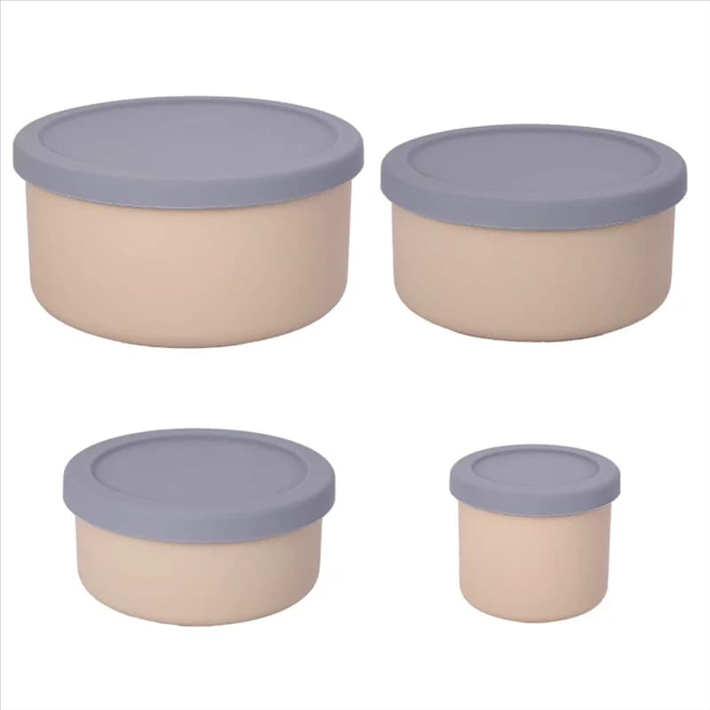 Contenitori per alimenti in silicone HRBAJ con coperchi Contenitori ermetici per la preparazione dei pasti riutilizzabili salvaspazio a prova di perdite per la cucina