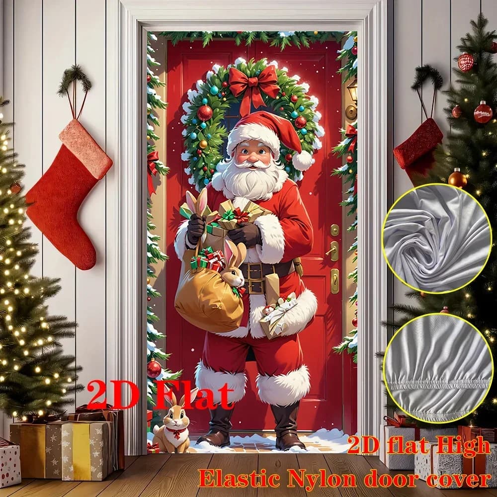 2D flat door curtains, ideal for holiday parties and winter celebrations for home decoration