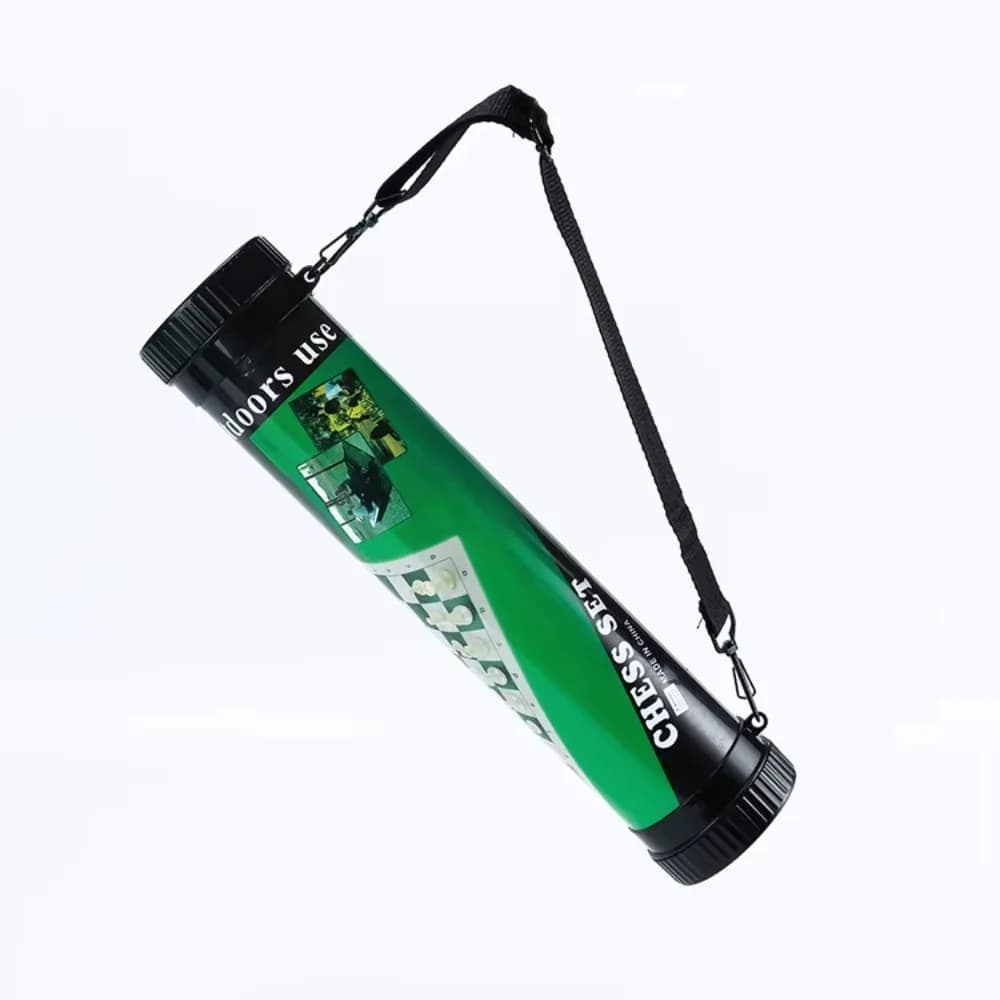 Scacchiera Pieghevole con Contenitore 34cm/50cm, Set di Scacchi da Viaggio per Esterni, Tappetino in PVC, Set di Scacchi Bianco e Nero
