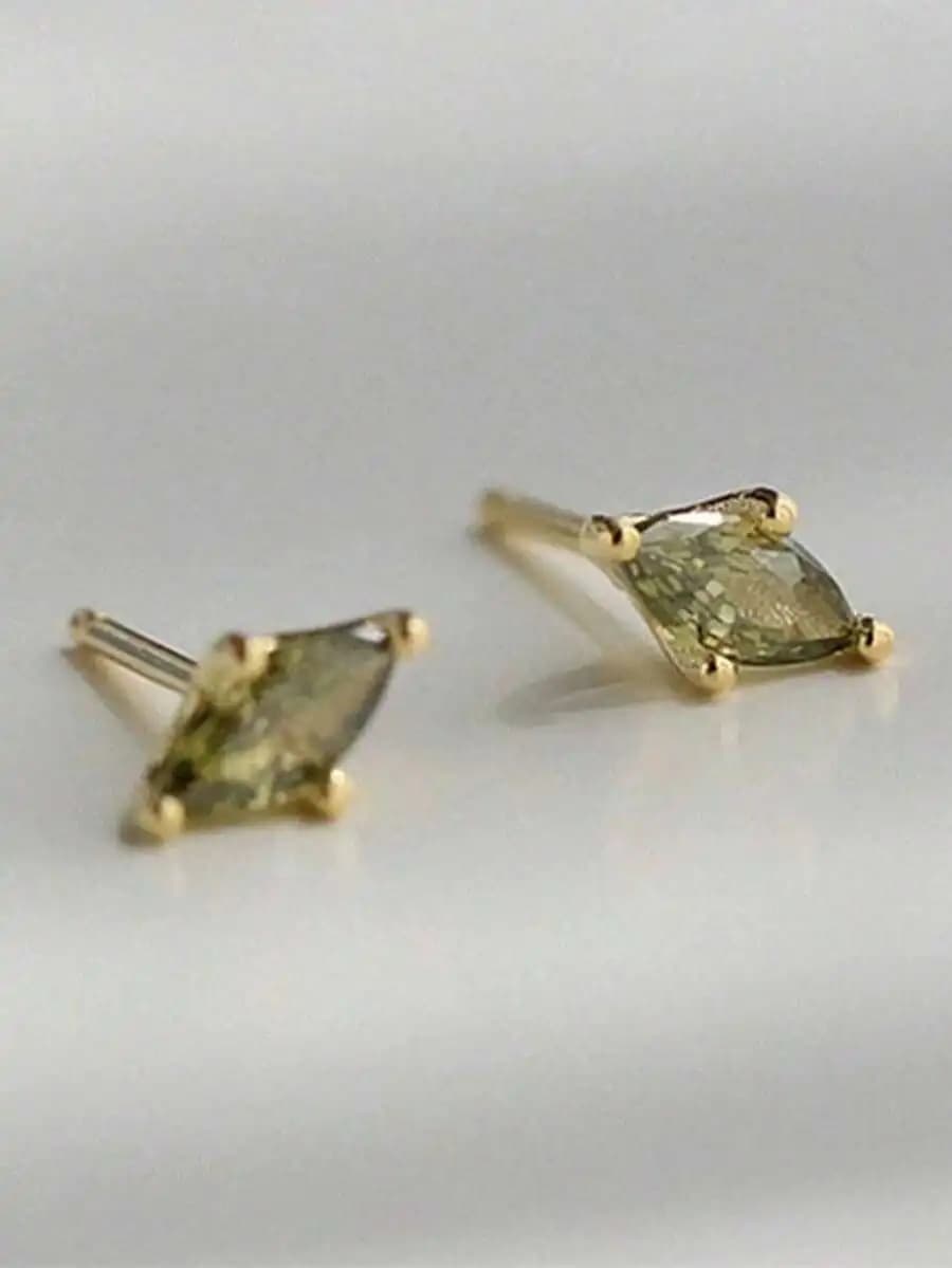 1 pair stylish cubic zirconia stud earrings for women perfect for everyday wear and elegant decoration