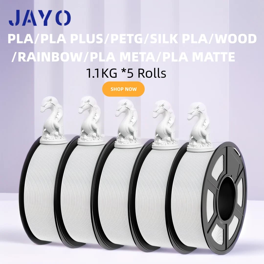 JAYO 5 Rolls 3D PLA/PLA META/PETG/SETA PLA+/Legno/PLA Marblel/APLA 1.75mm1.1KG 3D Printer Filament for FDM Muticolor