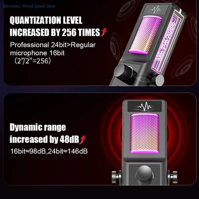 A3PD Dynamic Microphone for Live Streaming Games Mobile Usage Desktop/cantilever Models with Noise Reduction