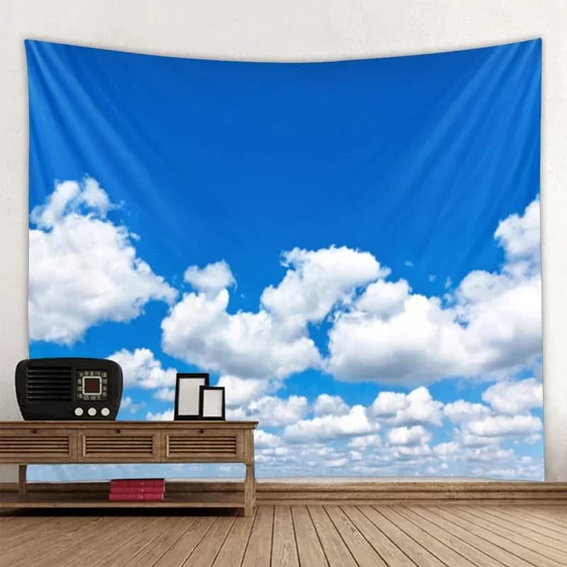 Family Room Dormitory Decoration Beautiful Sky Scenery Tapestry Wall Hanging Bohemian Background Fabric Sofa Cover Bed Sheet