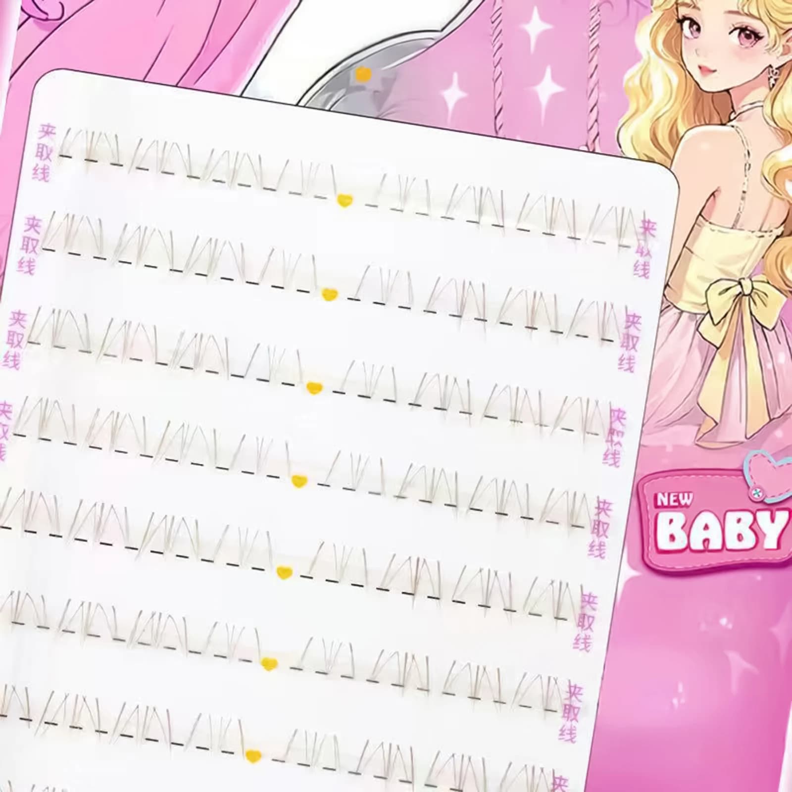Cat Eye manga Estenssioni ciglia inferiori Ciglia finte stile coreano Fascia trasparente per trucchi cosplay giornalieri