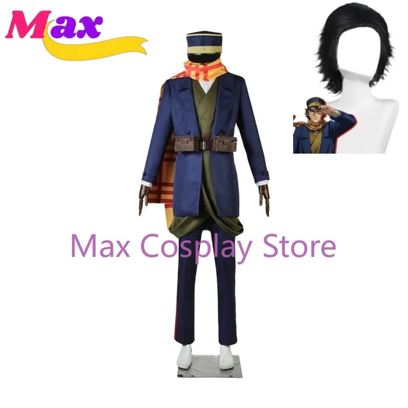 Costume da Cosplay di Max Cos Golden Sugimoto Saichi per Carnevale, Halloween e Natale, Taglia Personalizzabile