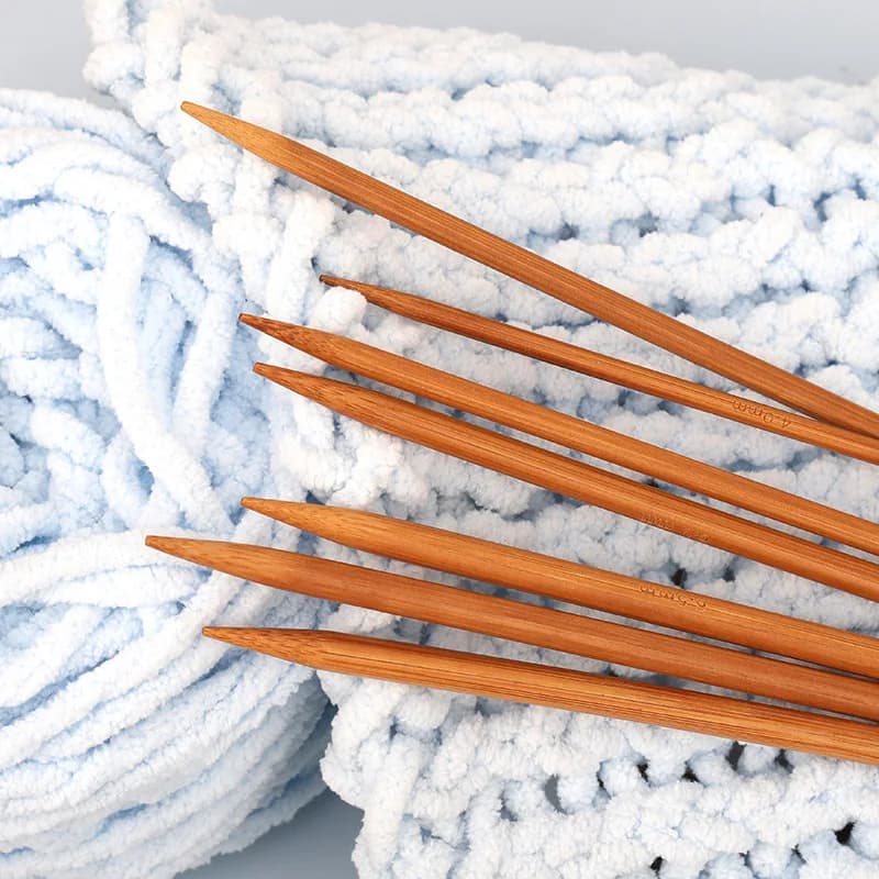 3-10mm Sweater Needles Carbonized Bamboo Crochet Knitting Needles Double-Ended Handcraft Knitting Tool 25cm Long