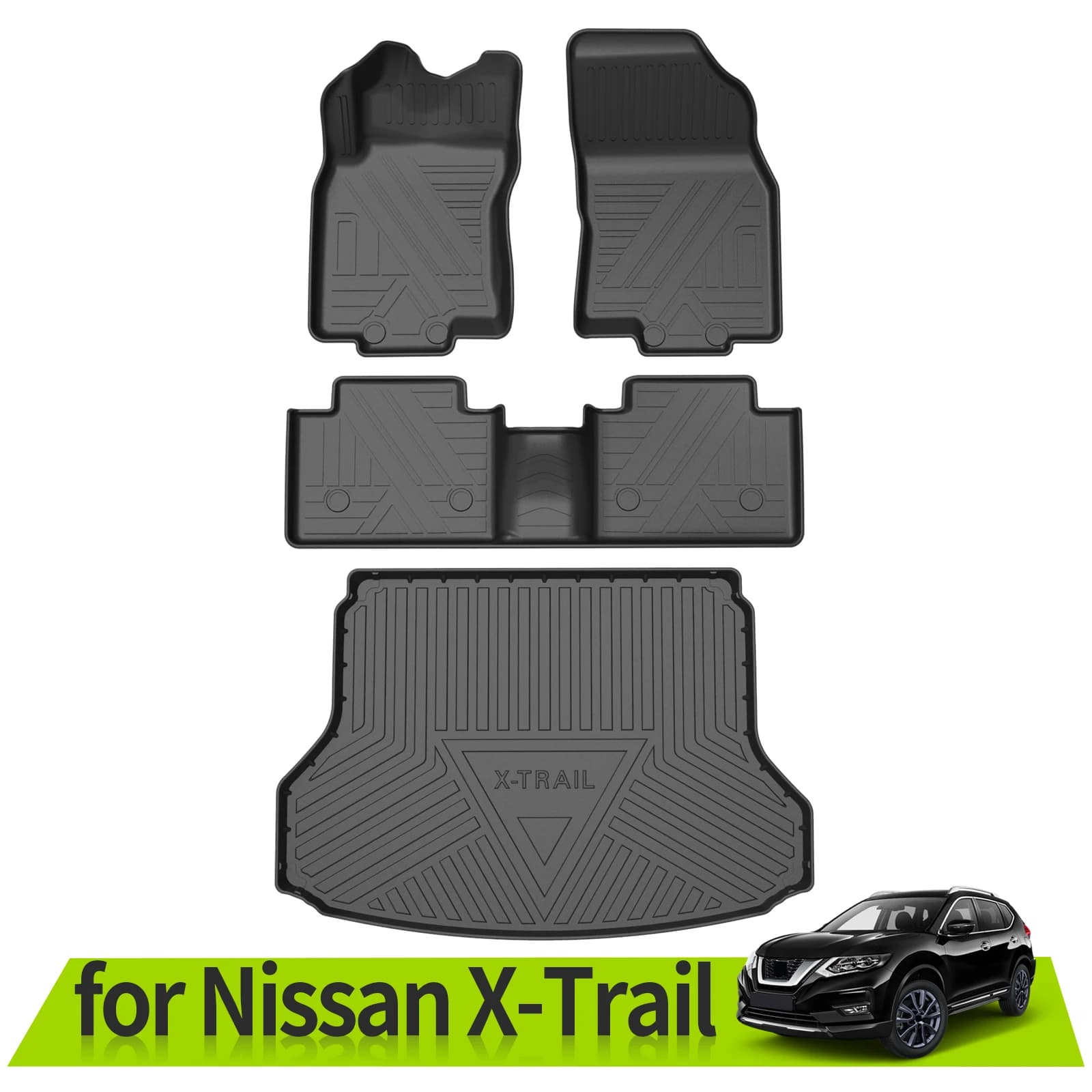 For Nissan X-trail 2014-2020 Xtrail T32 Car plugs TPE luggage compartment
