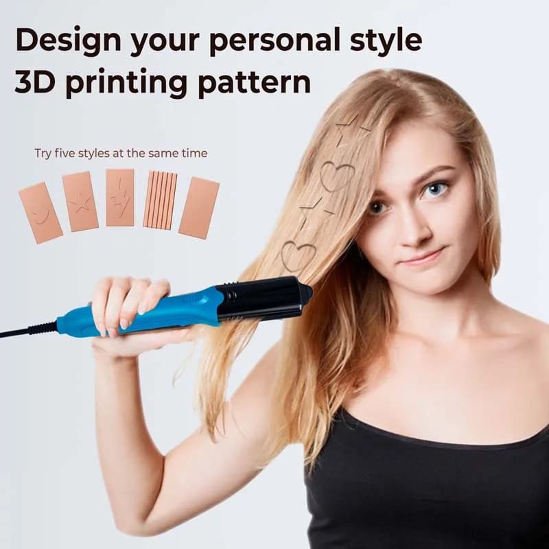 Le popolari piastre per capelli in lega di titanio, stile pannello, con 5 diverse superfici che possono creare modelli 3D.