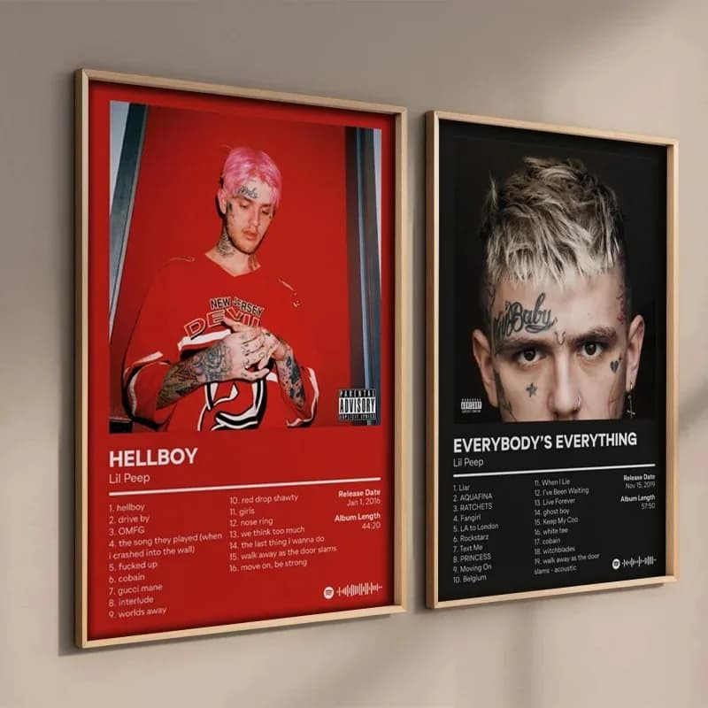 Pop Rap Album Cover Wall Art Lil Peep Hip Hop Rock HD Olio su tela Poster e stampe Casa Camera da letto Soggiorno Decorazione Regali