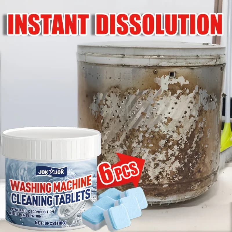 Cleaning pads for washing machine, remove stubborn stains and limestone, polish the internal metal surfaces, easy to use, help to unlock waste