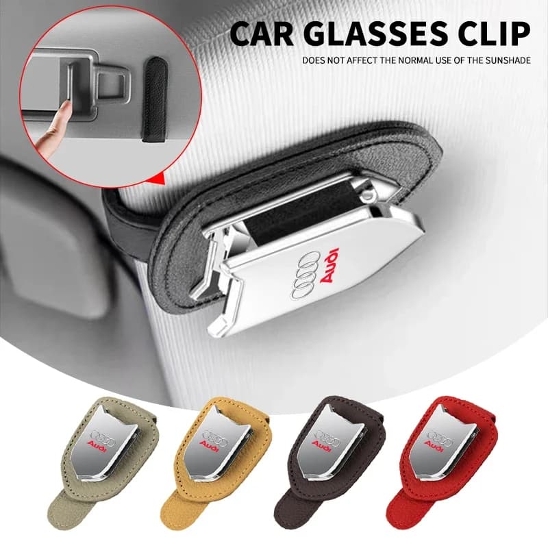 Clip Porta Occhiali da Sole per Auto, Supporto per Visiera Parasole per Audi 8P B9 8V A5 A6 C7 RS RS3 RS4 RS5 RS6 RS7 A7 Q3 Q5 Q7 S3 S6