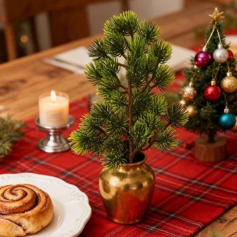2/4pcs Artificial Plants Pine Home Vase Accessory Christmas Tree Wreath Outdoor Scrapbook Trees Wedding Bridal Decorations Gifts