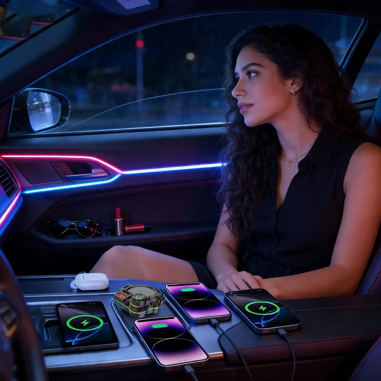 Trasmettitore FM per auto con doppia porta USB, adattatore radio wireless per telefono, per SUV, camion, camper, berlina, pendolarismo e viaggi
