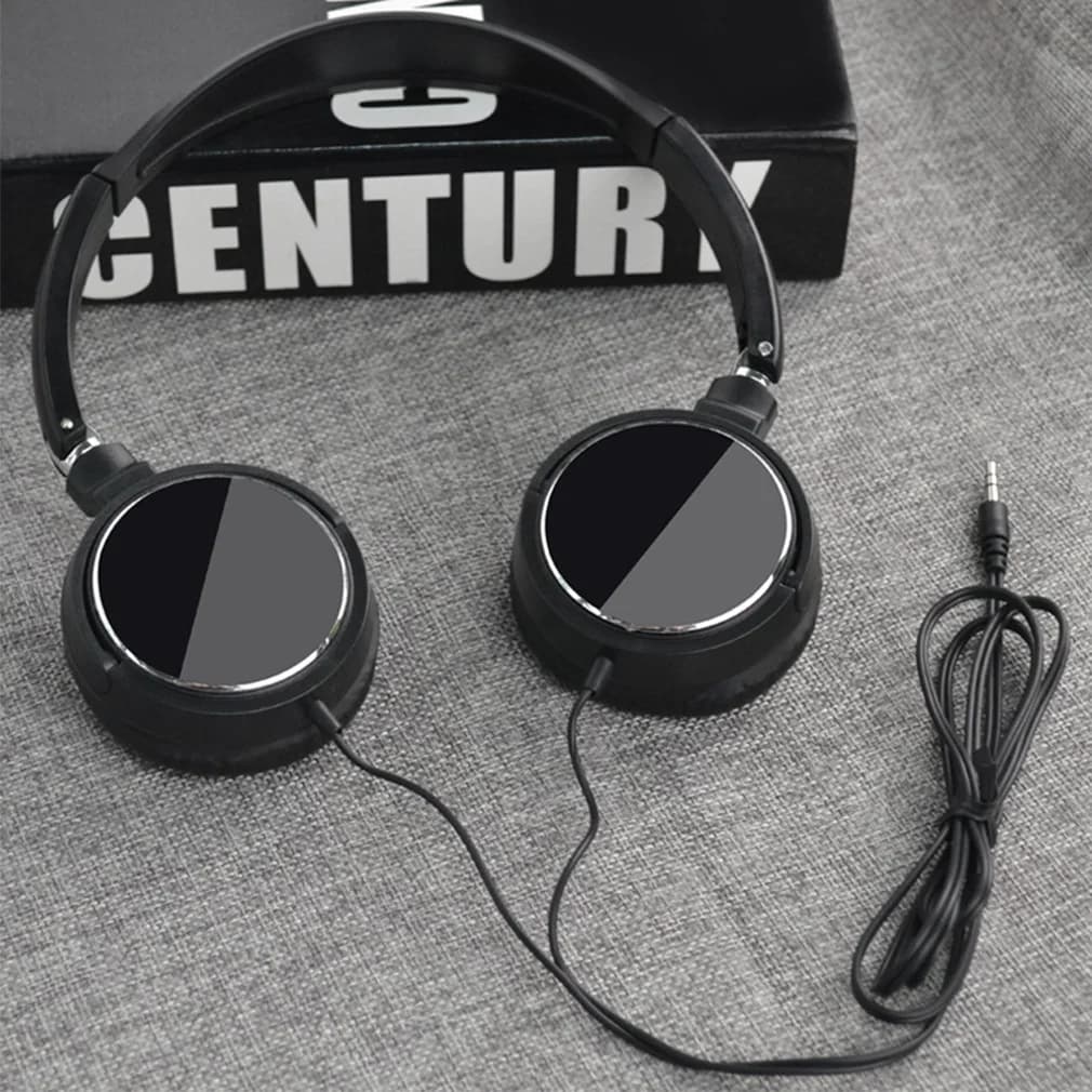 Cuffie Sportive Pieghevoli con Cancellazione del Rumore, Auricolari Universali con Cavo da 3,5mm, Cuffie Over-Ear HiFi Stereo Portatili per Musica e Giochi