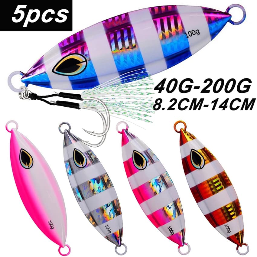 5 pz Lento Scuotendo Luminoso Piastra di Ferro Metallico 40g 60g-200g Pesce Barca Pesca Pesca in Mare Agitazione Lenta Sommerso Mettal Road Bait