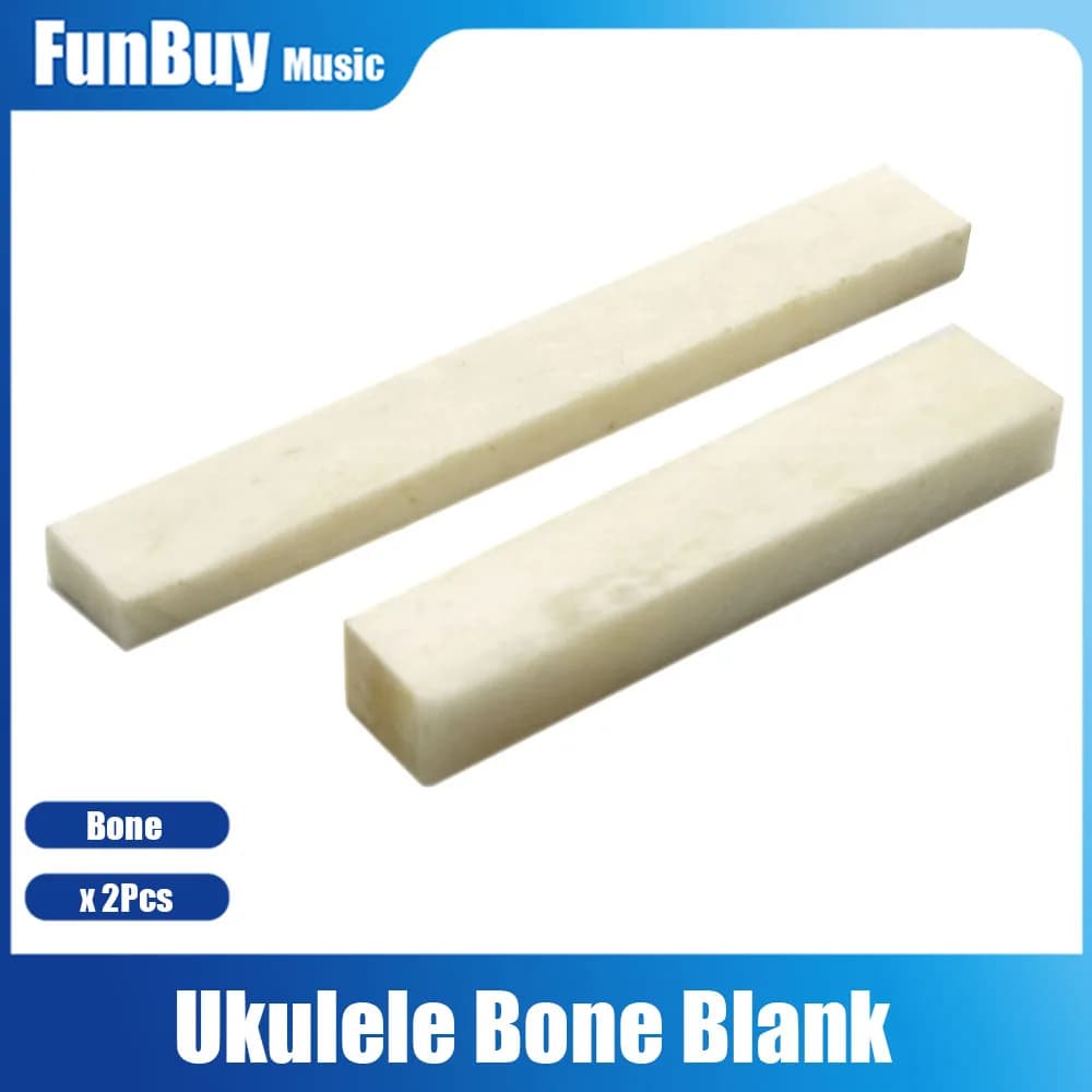 2pcs Real Blank Bone Bridge Nut Saddle for Hawaii Ukulele 4 String Mini Guitar ST electric Guitar Bass Guitar Accessories