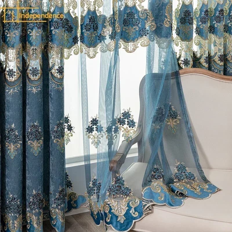 Tende europee in ciniglia 2024 Finestra oscurante a bovindo Tende ricamate vuote solubili in acqua per soggiorno, sala da pranzo, camera da letto
