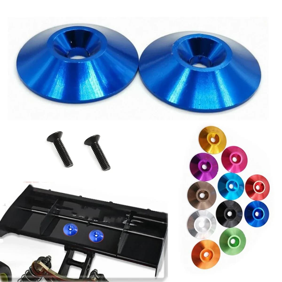 2pcs Rear Tail Wing Gasket for RC car1/8 general purpose fixed Washers to strengthen tail protection F-002