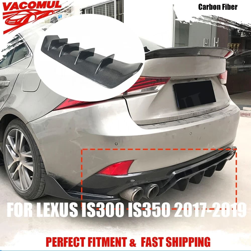 VACOMUL Carbon Fiber FRP Black Rear bumper Lip Diffuser Protector for LEXUS IS300 IS350 IS F Sport Berlina 4 Doors 17-18
