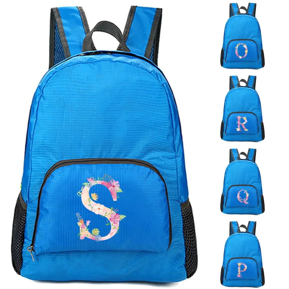 New Pink Letter Print zaino pieghevole leggero Outdoor portatile donna uomo campeggio escursionismo viaggio Daypack borsa sportiva per il tempo libero