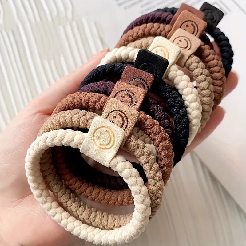 Minimalist Twist Hair Rope Set Soft High Elastic Hair Rings Casual Versatile Ponytail Bun
