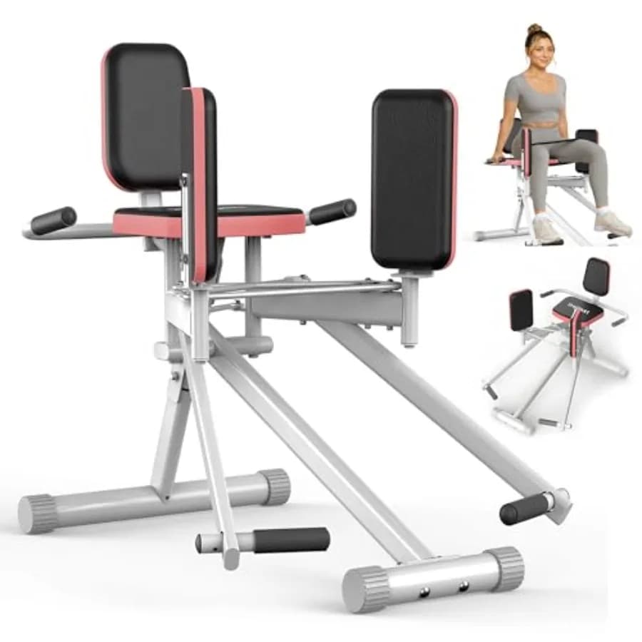 Macchina per l'abduzione dell'anca per palestra domestica, regolabile a 2 livelli, per allenamento glutei e cosce, con banda di resistenza per glutei, in acciaio commerciale