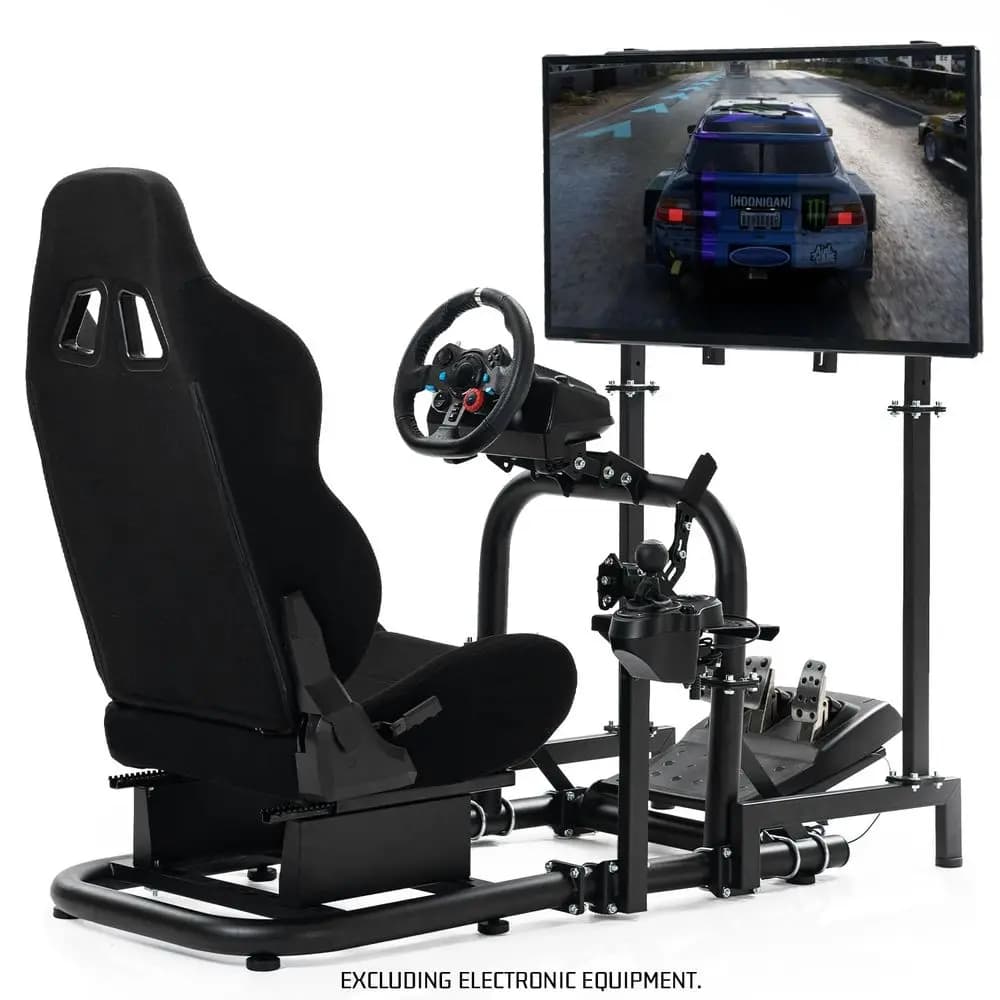 Anman Racing Simulator Cockpit with Monitor Stand and Seat it or G29 G920 G923, or Thrusaster T248 T300, or anatec CSL DD, or Mo