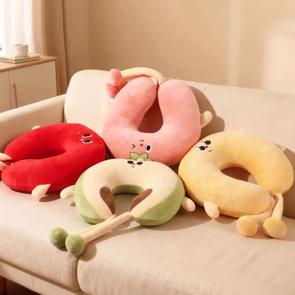 Cuscino da Viaggio a Forma di Frutta Cartoon, Morbido Cuscino in Cotone PP per Ufficio e Riposo, per Studenti