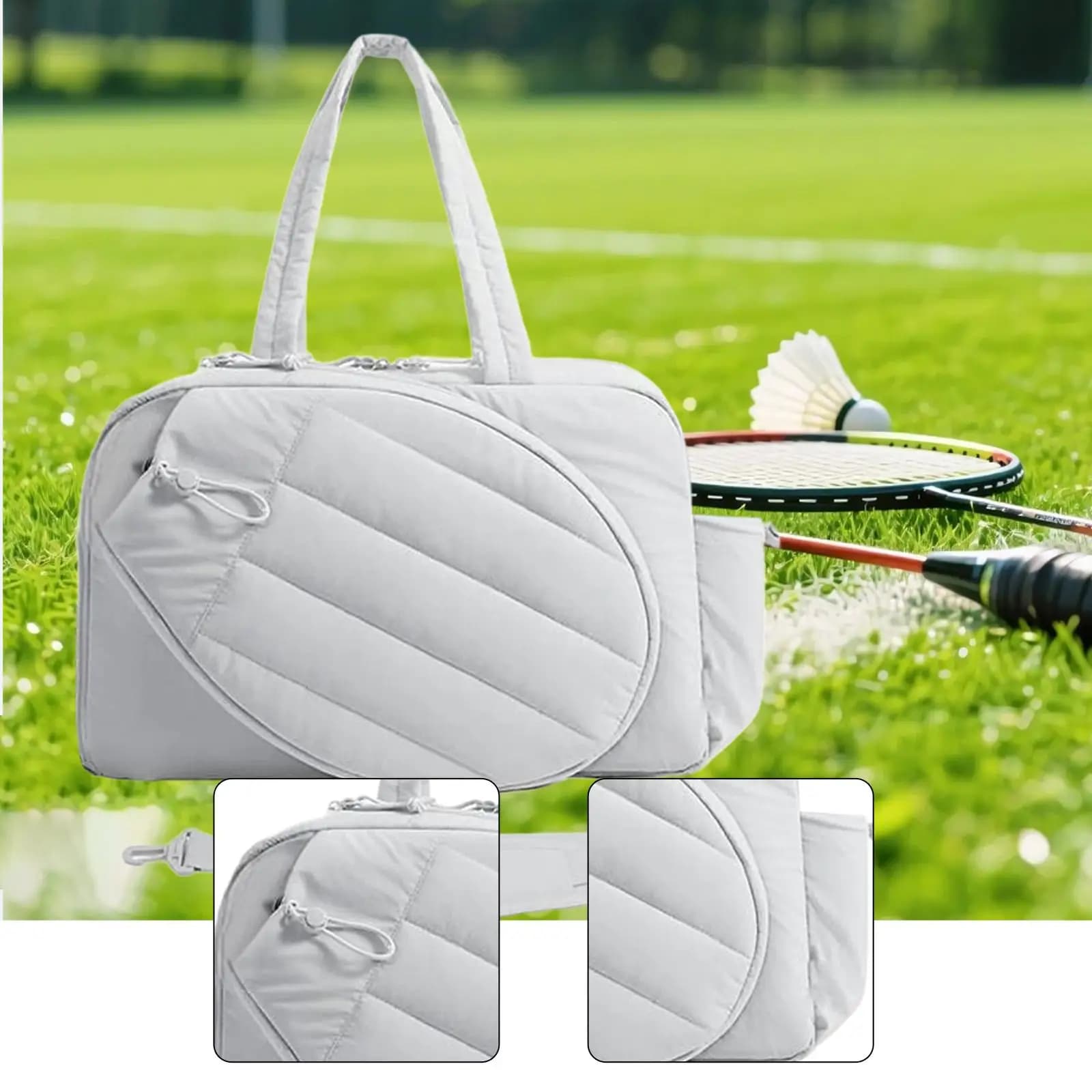 Versatile Tennis Bag, Portable Sports Equipment Organizer, Badminton Racket Bag and Pickleball, Ideal for Weekend Travel